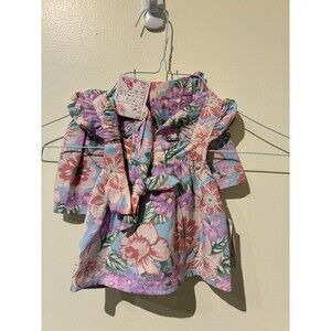 NWT Btween Baby Pink & Purple Floral Outfit‎ with Headband - 12M